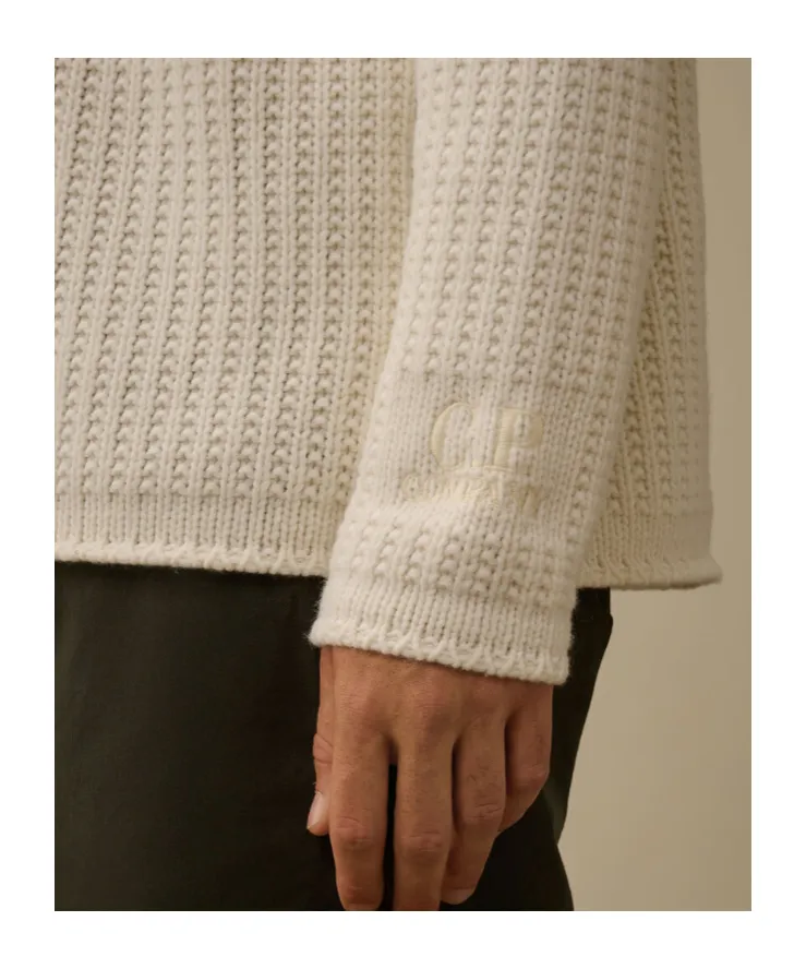 C.P. Company Textured Crew Neck Knitted Sweater
