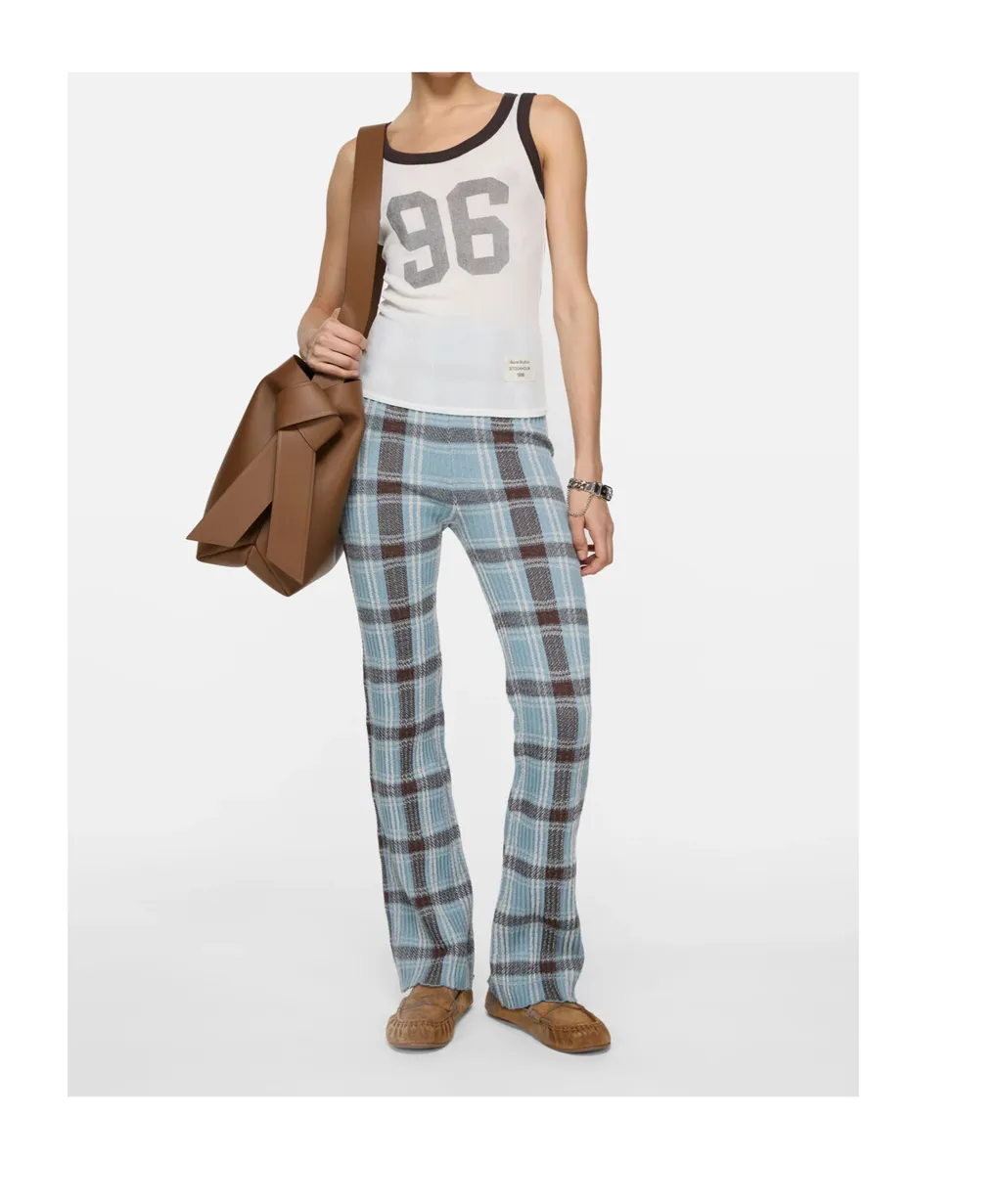 Plaid Pattern Casual Pants