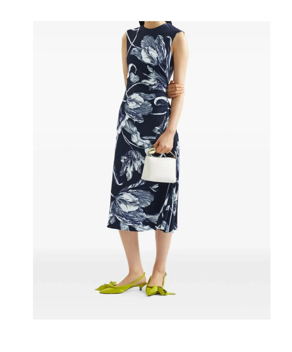 Floral-Print Sleeveless Midi Dress