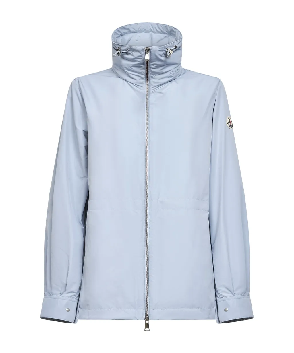 Moncler Logo Patch Zip-Up Coat