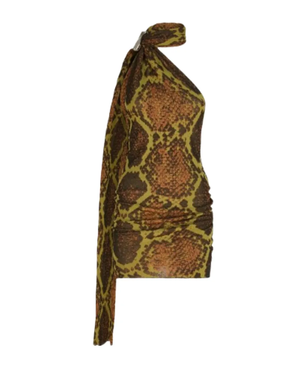 The Attico Halterneck Printed Mini Dress