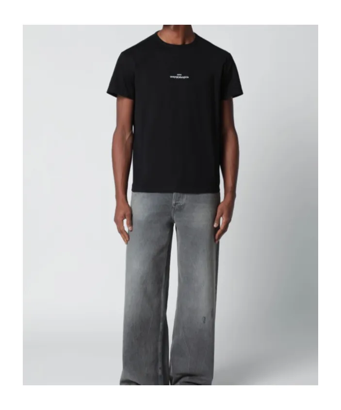 Black T-Shirt With Distorted Logo