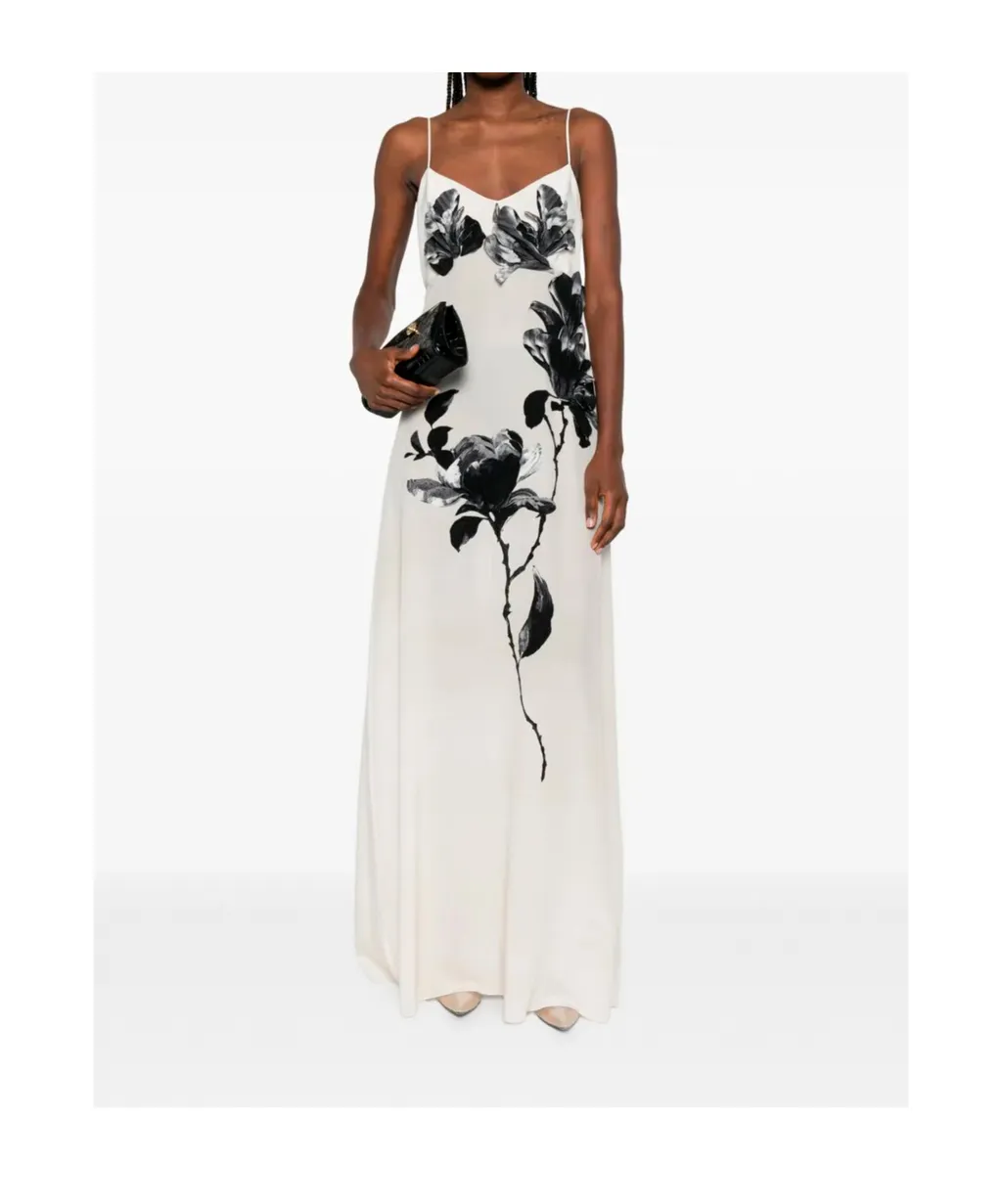 Floral Silk Maxi Dress