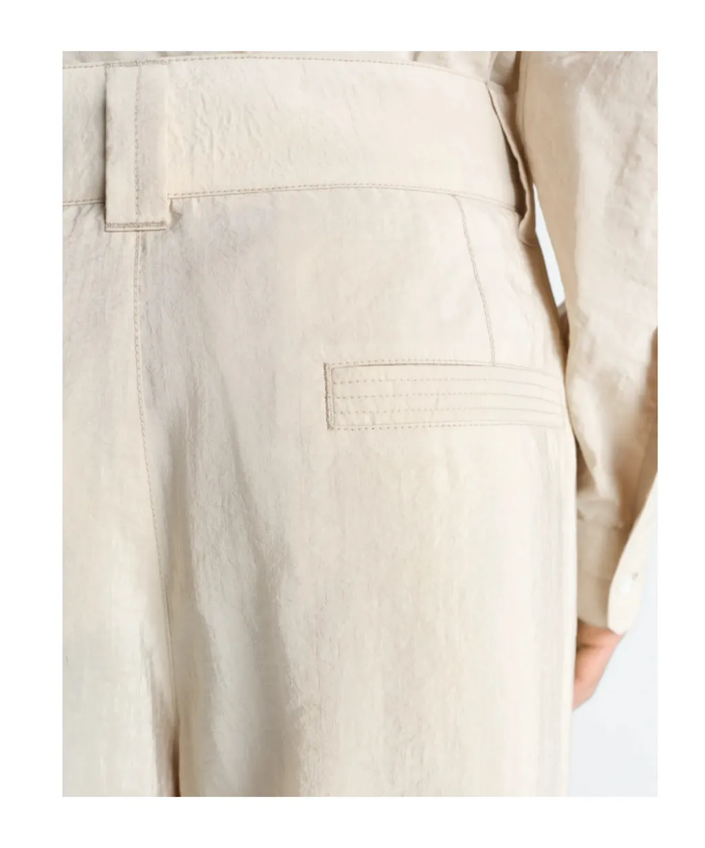 Straight Tailored Pants In Dry Silk