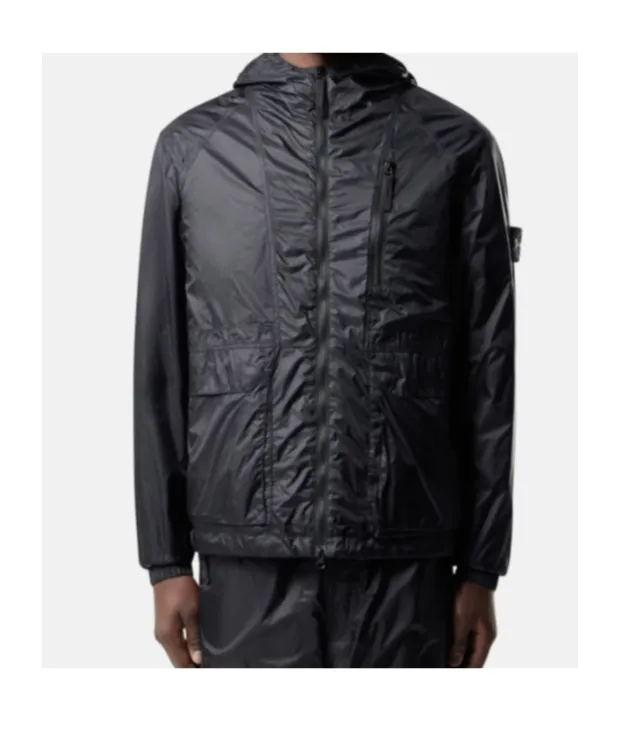 Stone Island Logo Patch Zip-Up Jacket