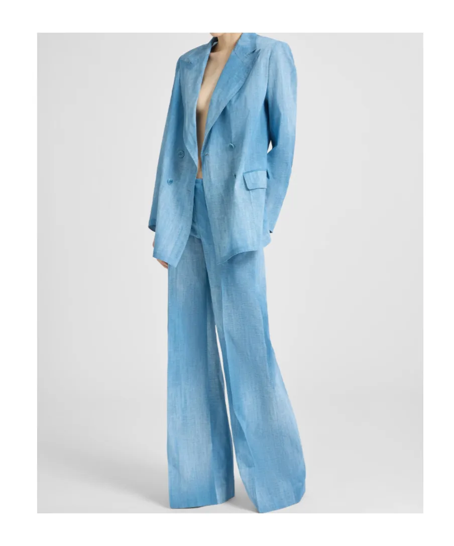 Double-Breasted Jacket In Silk-Effect Chiffon