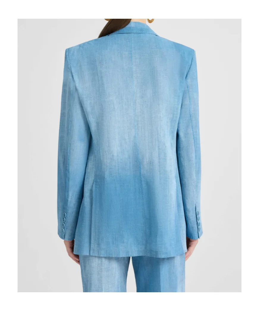 Double-Breasted Jacket In Silk-Effect Chiffon