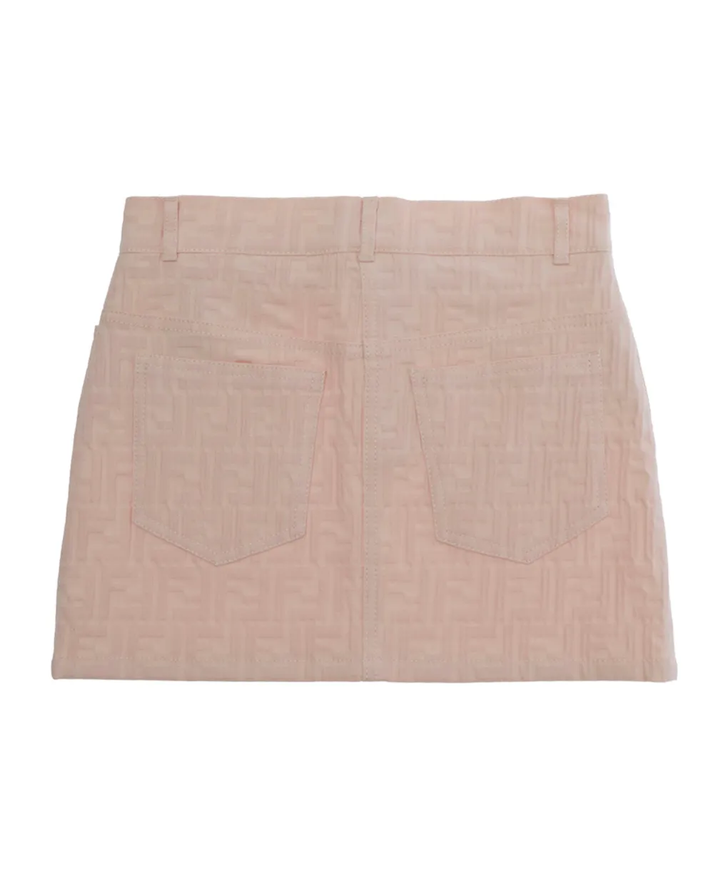 Fendi Kids Ff Jacquard Crinked Skirt
