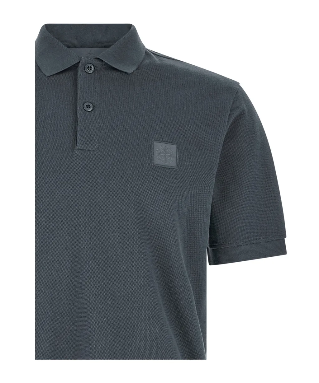 Stone Island Logo Patch Short Sleeved Polo Shirt