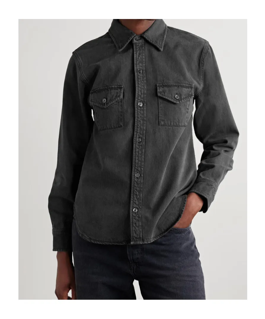 Long-Sleeved Denim Shirt