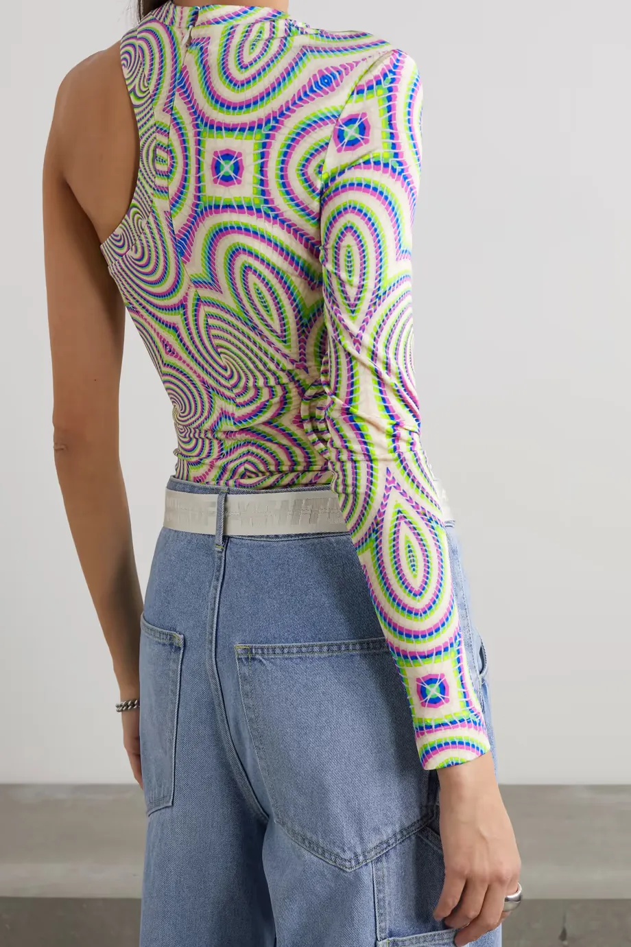 Digged And Cut Printed Bodysuit