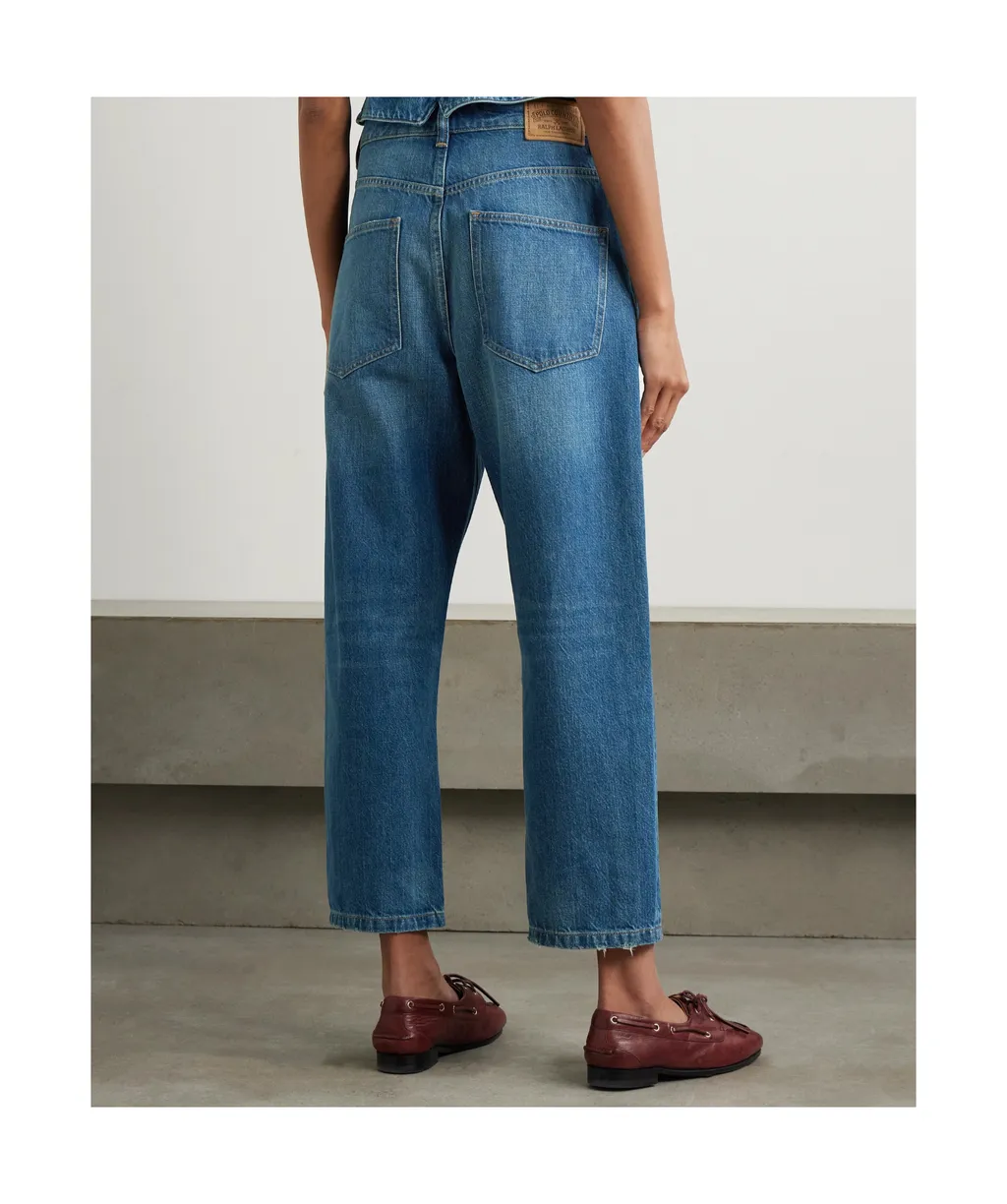 Bow High-Rise Tapered Jeans