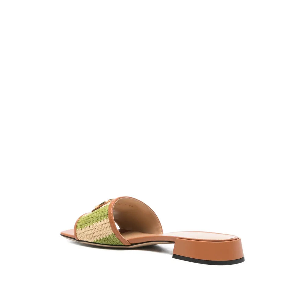 Square-Toe Flat Sandals