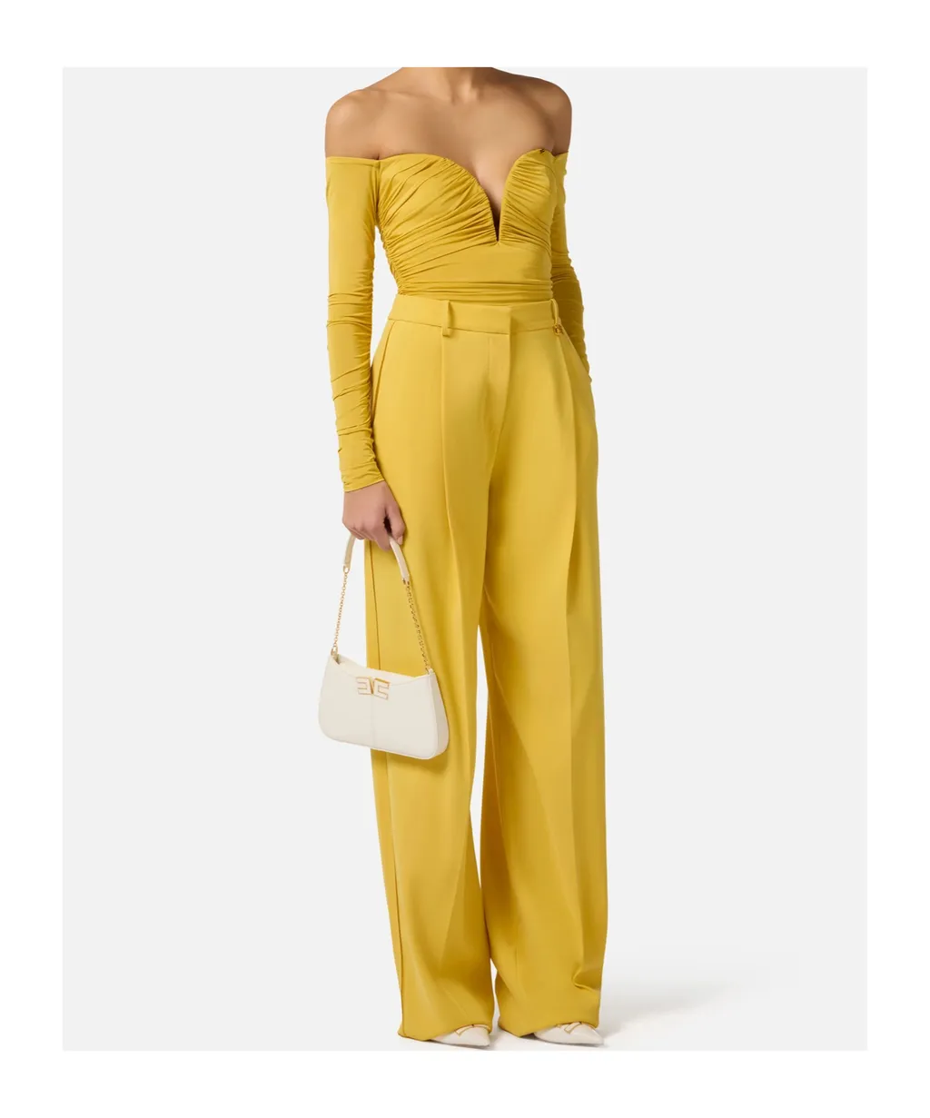 Lightweight CrÊPe Jersey Bodysuit With Draping