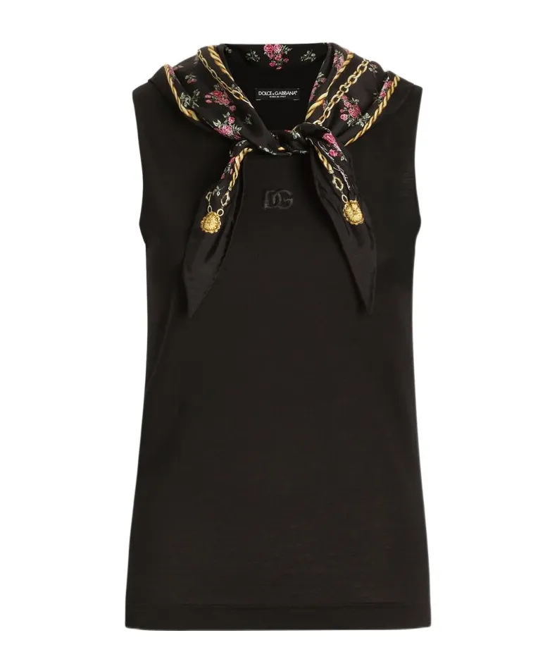 Dolce & Gabbana Detachable Scarf Sleeveless Top