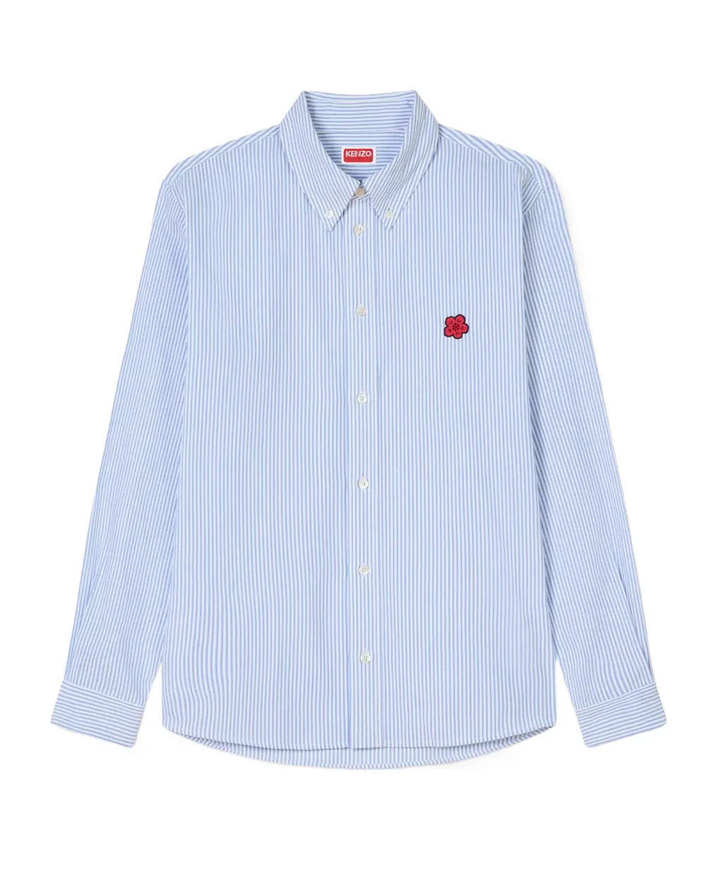 Embroidered Casual Shirt In Seersucker Cotton Boke Flower