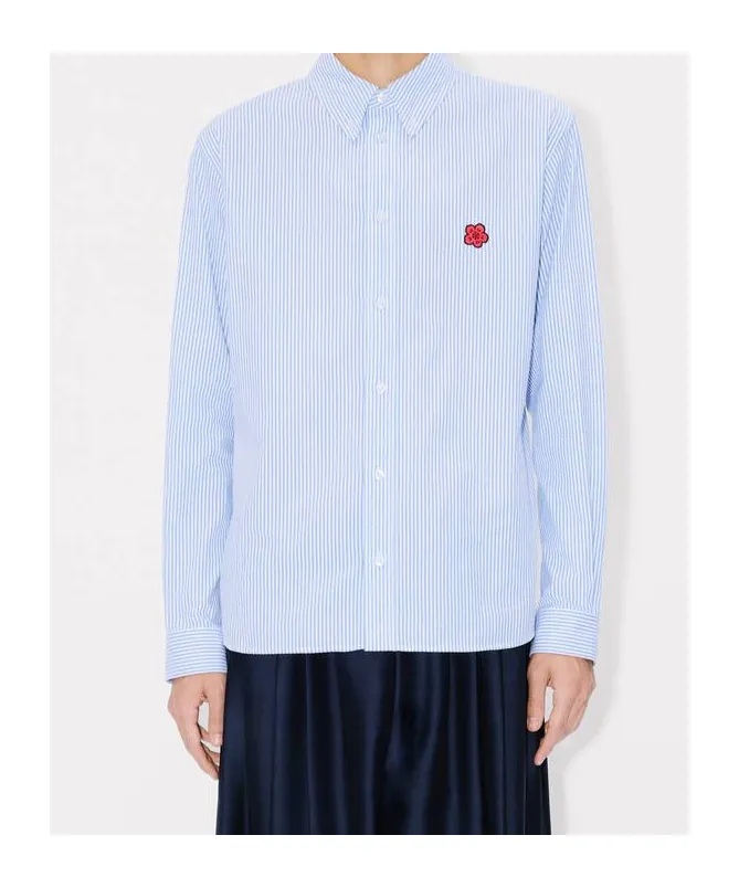 Embroidered Casual Shirt In Seersucker Cotton Boke Flower