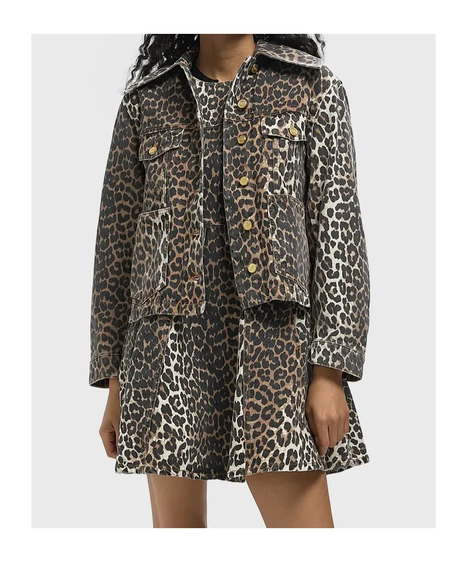 Leopard Denim Jacket