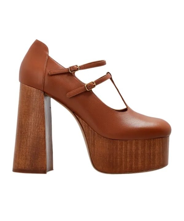 Chloé Mary Janes Buckle Detailed Platform Pumps