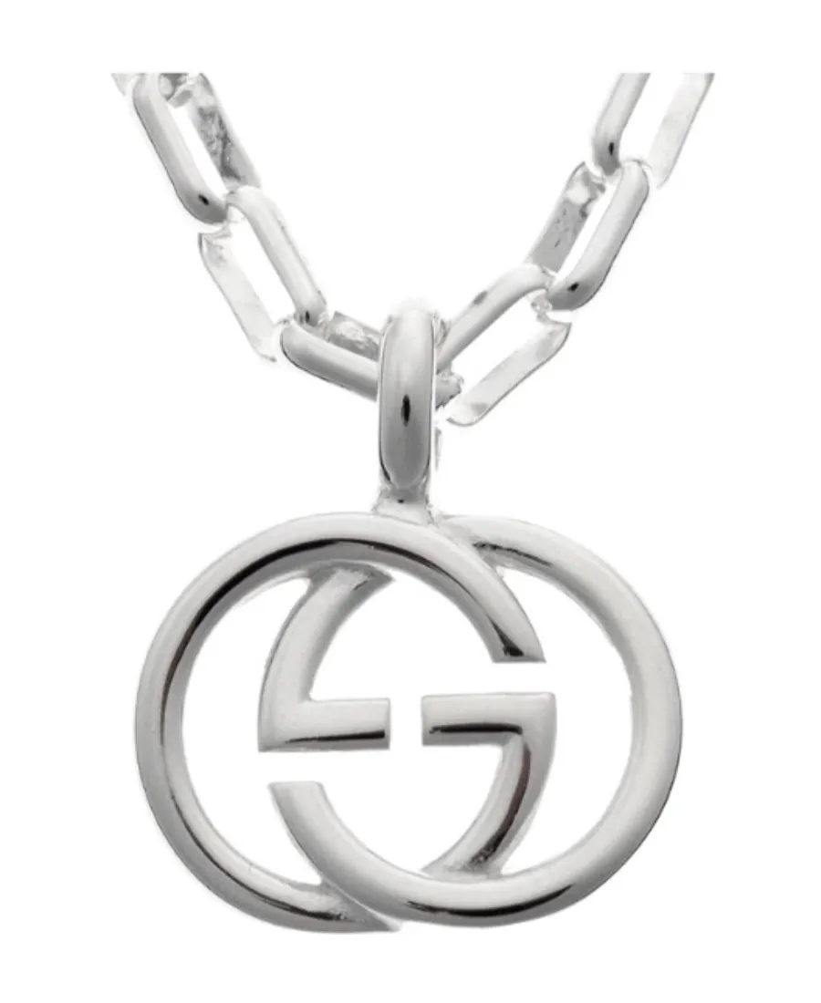 Three-Dimensional Double G Pendant Silver Necklace