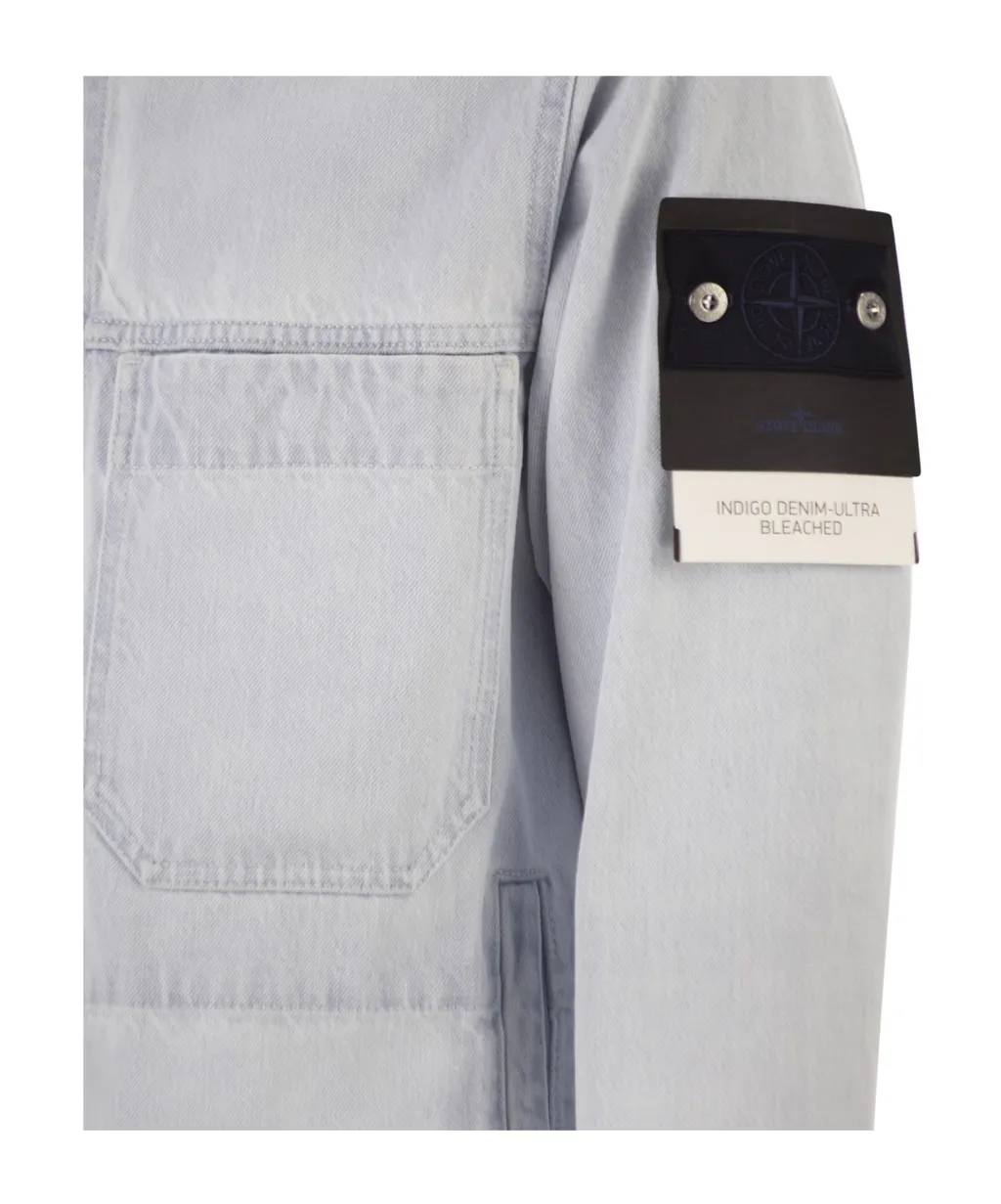 Stone Island Logo Patch Denim Jacket