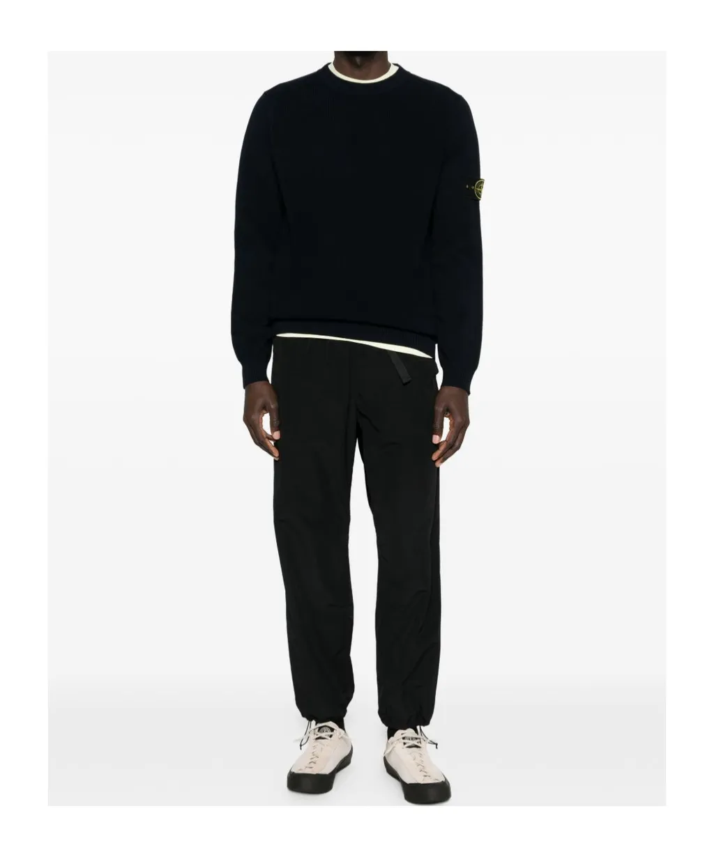 Crew-Neck Logo-Patch Sweater
