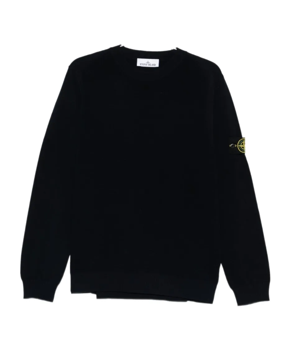 Crew-Neck Logo-Patch Sweater