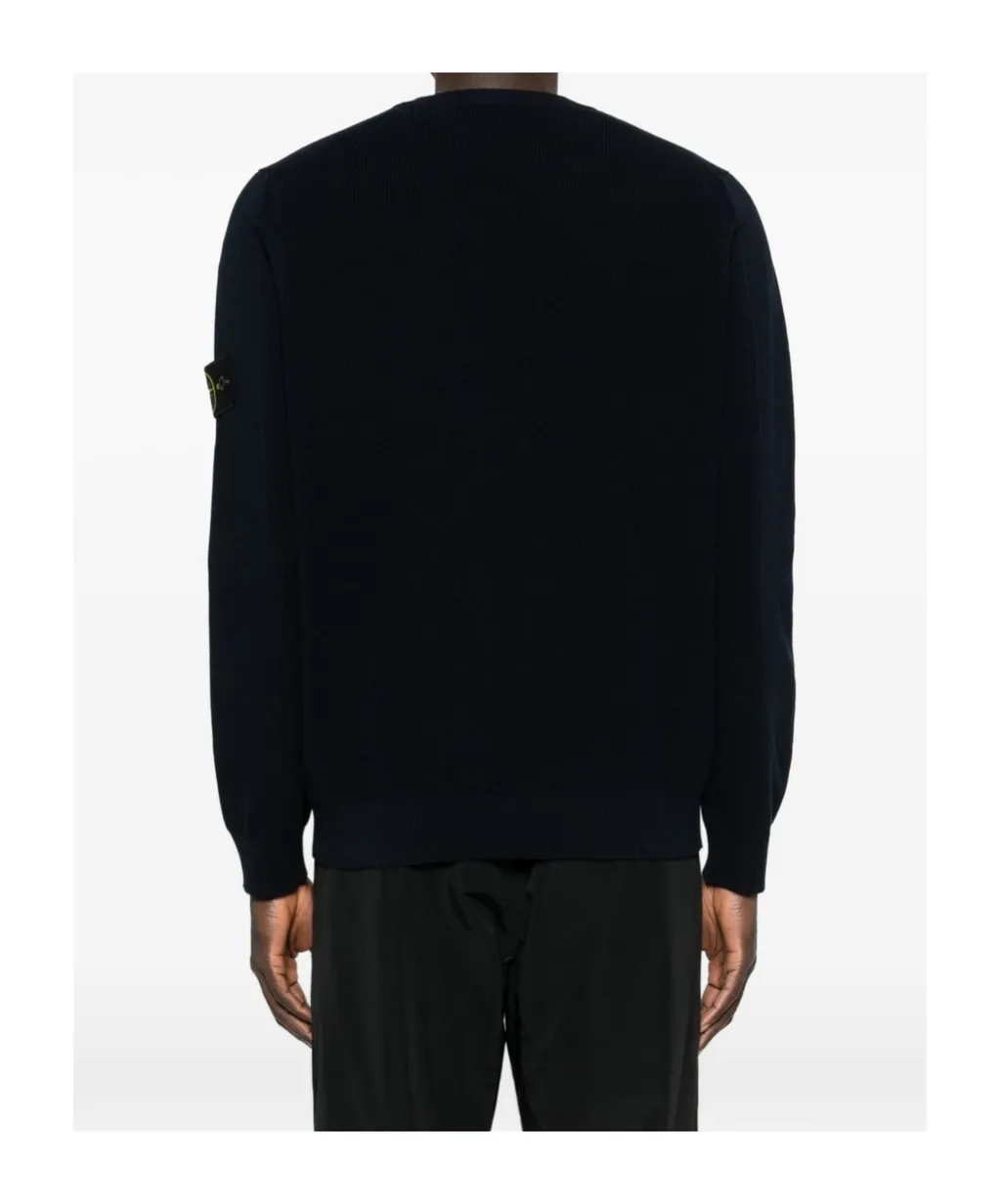 Crew-Neck Logo-Patch Sweater