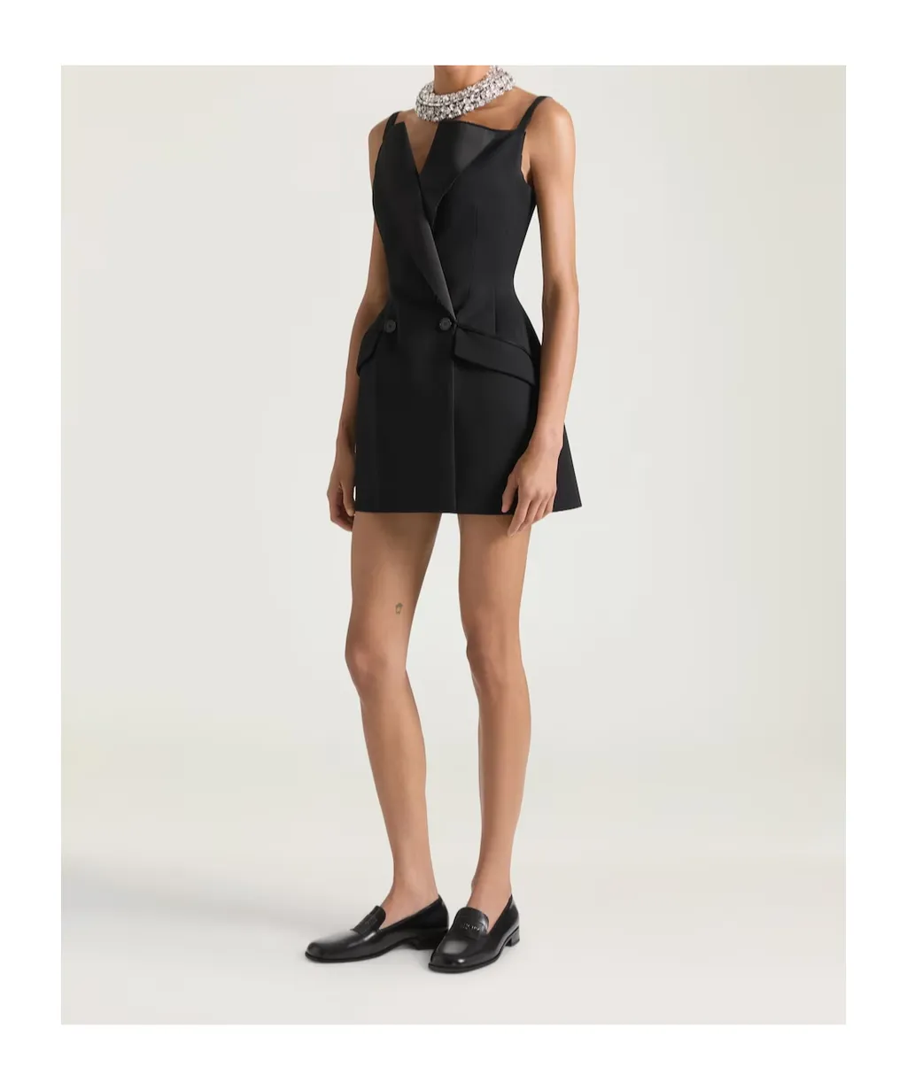 Mini Tailored Dress In Wool