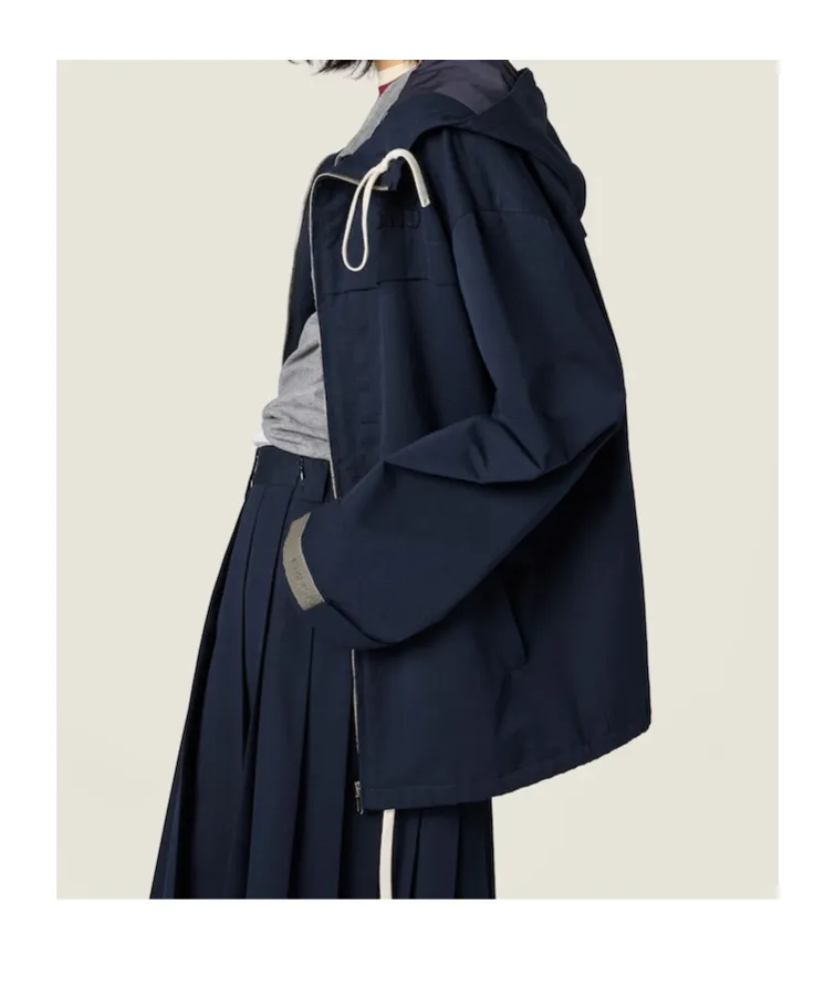 Drawstring Parka Coat