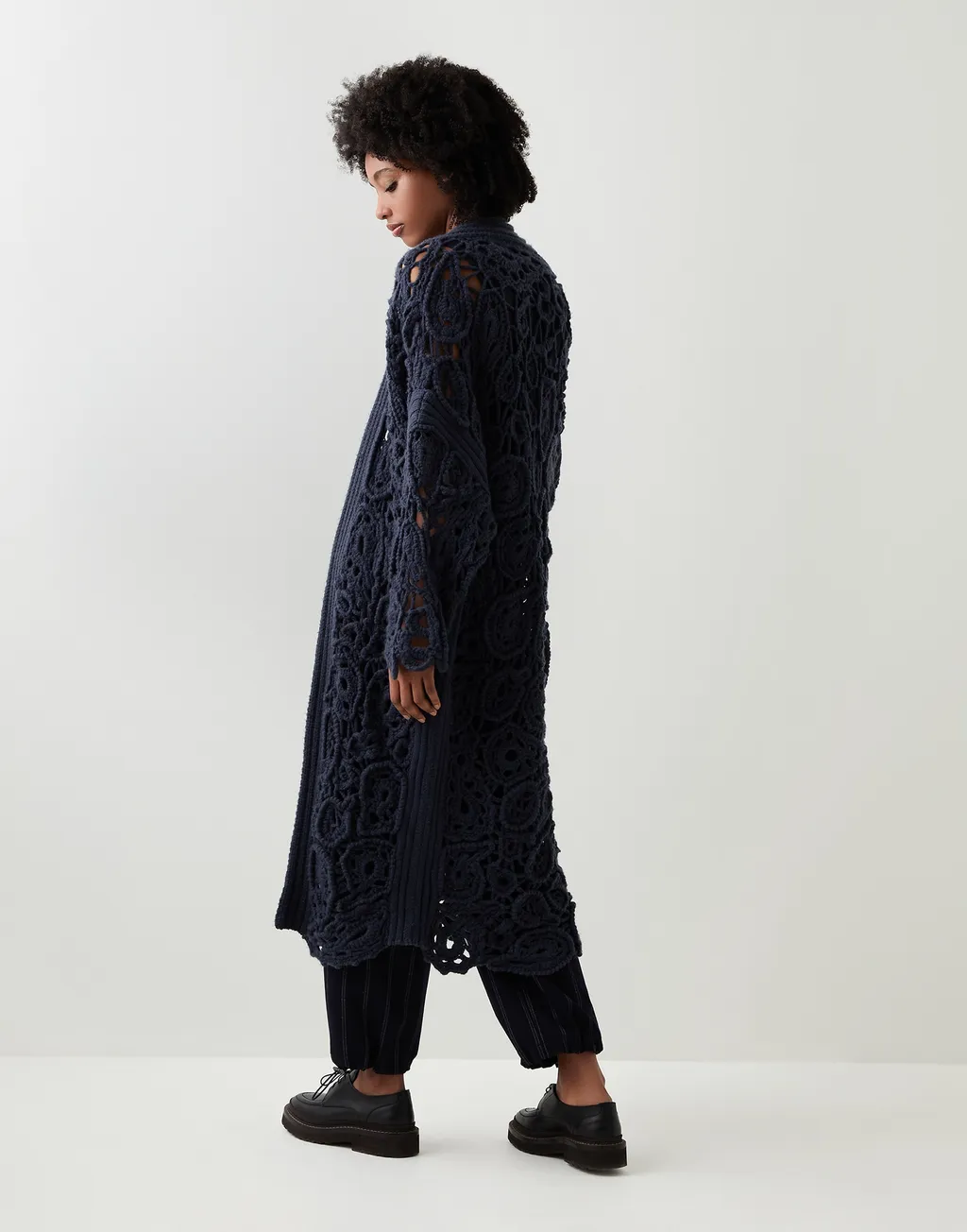 Crochet-Design Long-Sleeve Cardigan