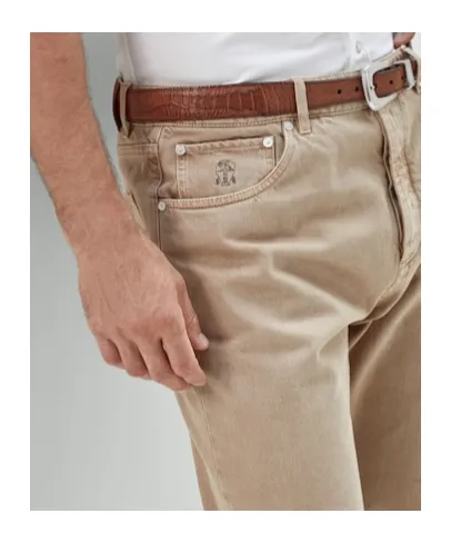 Embroidered Logo Straight Jeans