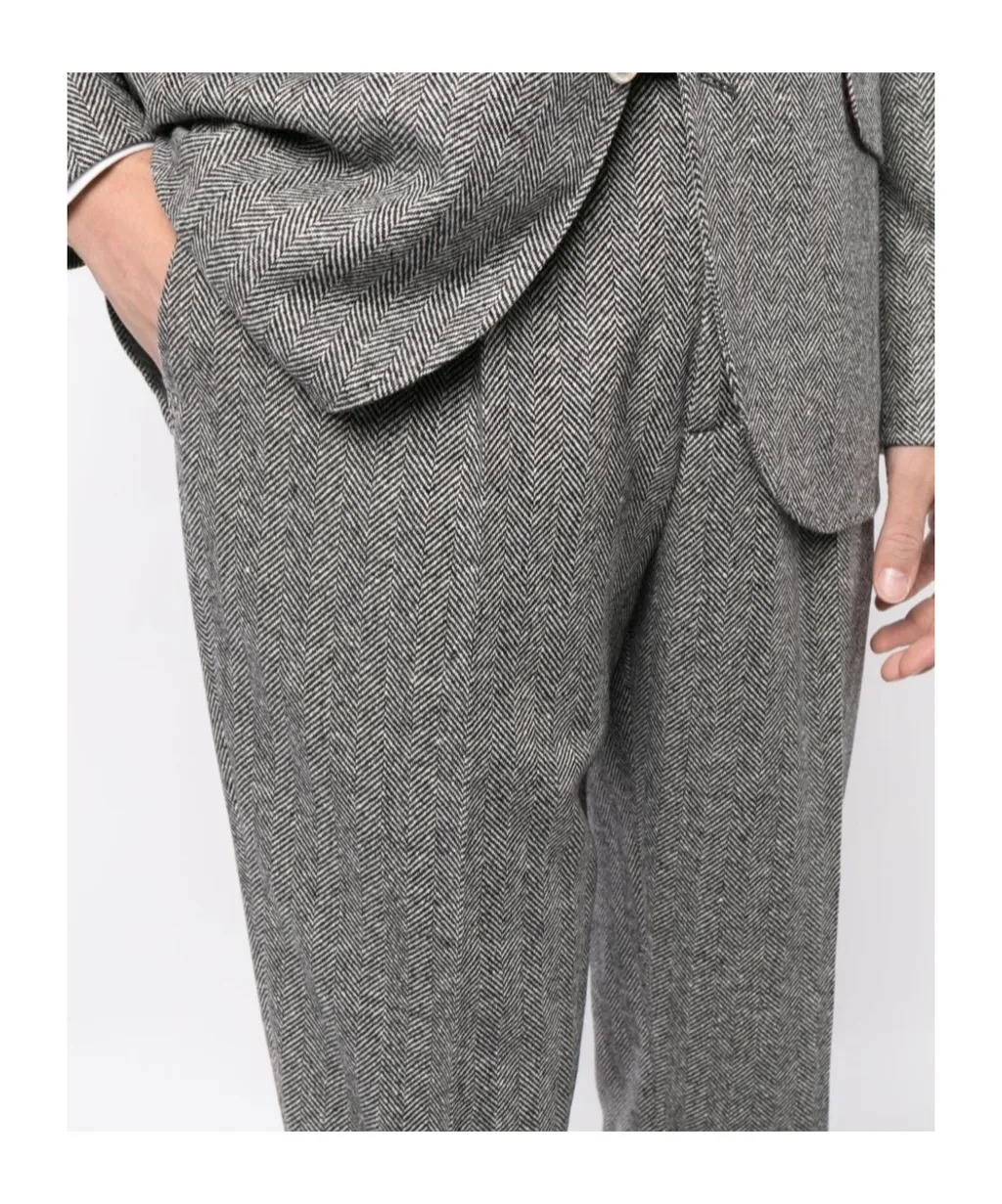 Wool-Blend Herringbone Two-Piece Suit