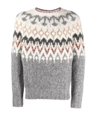 Argyle Intarsia Crew Neck Jumper