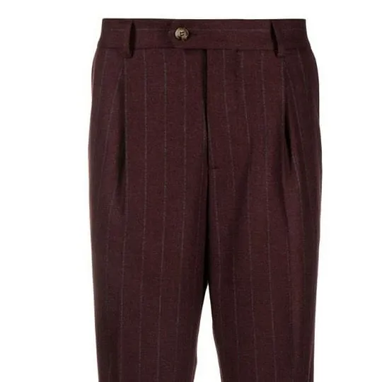 Pinstripe-Pattern Tailored Trousers