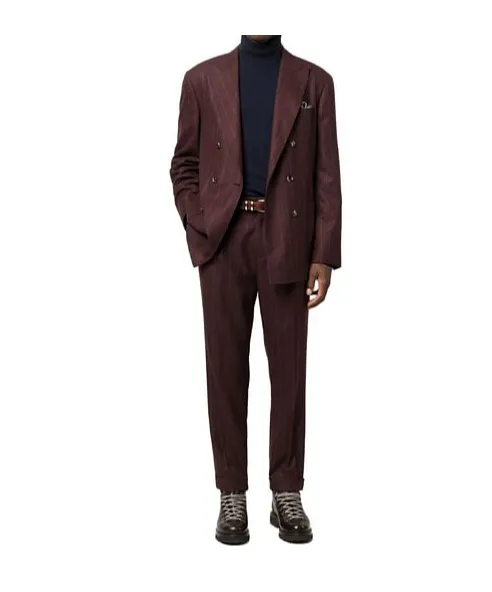 Pinstripe-Pattern Tailored Trousers