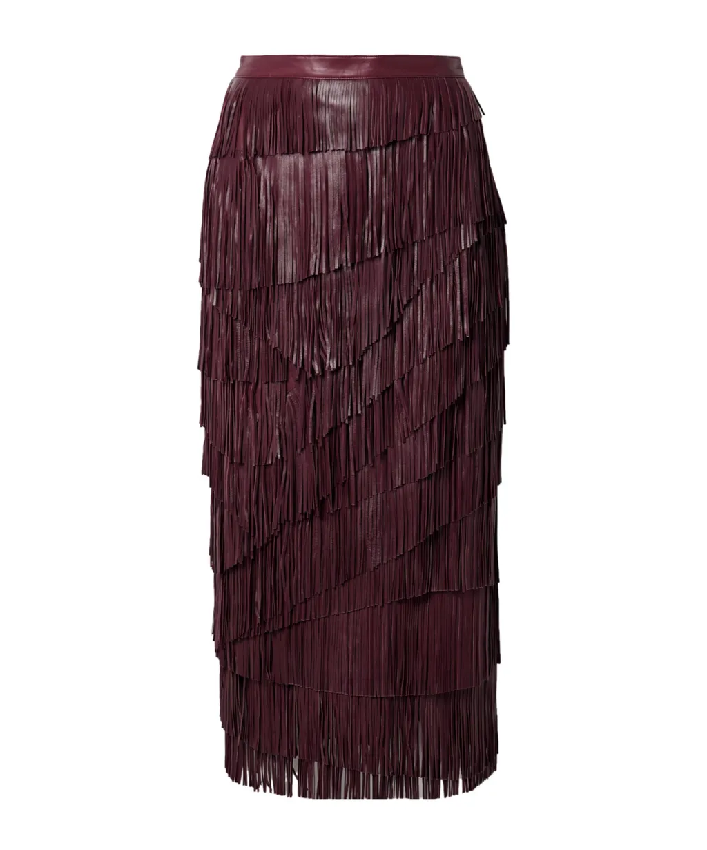 Layered Fringe Mid-Length Full Skirt