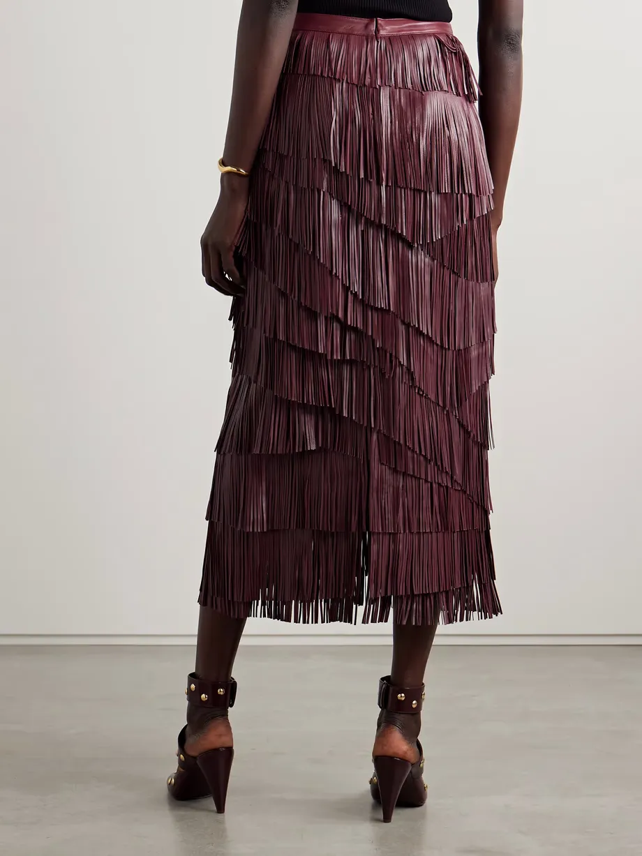 Layered Fringe Mid-Length Full Skirt