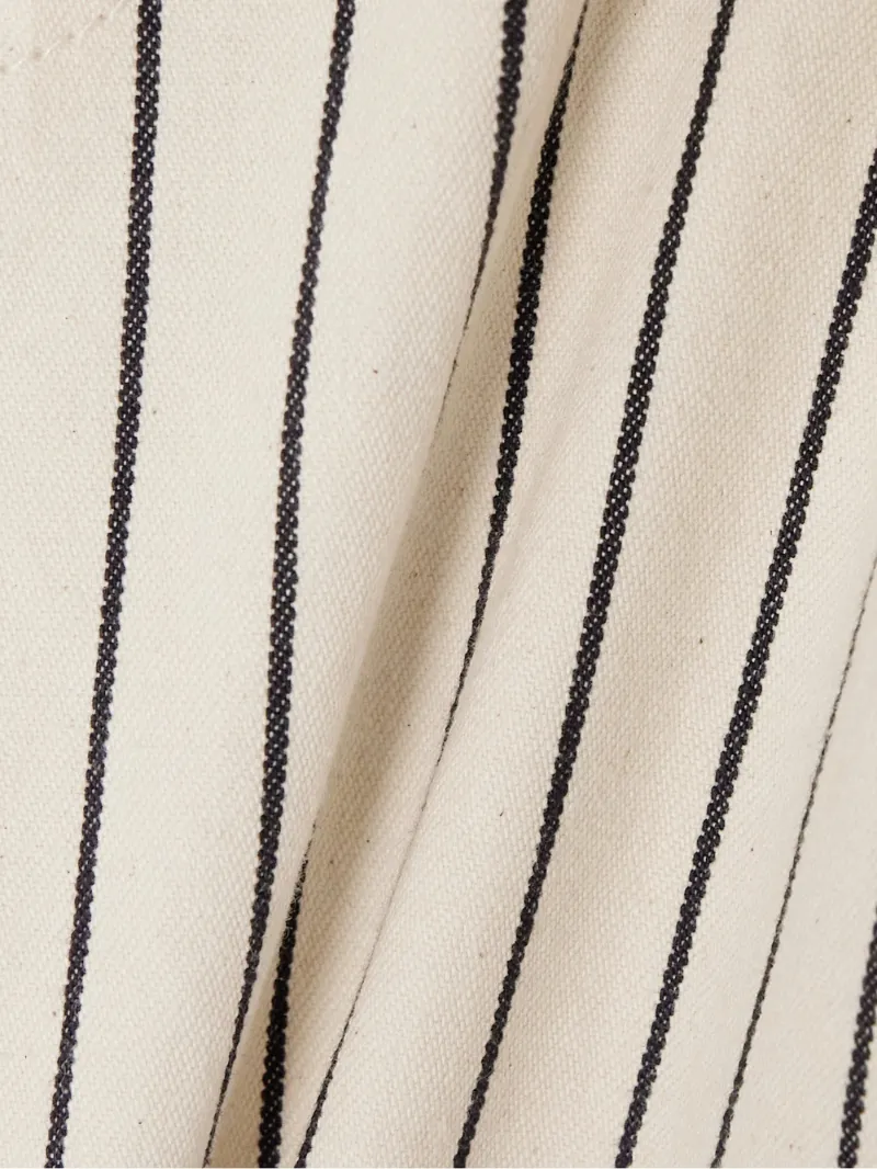 Sasha Striped High-Rise Wide-Leg Jeans