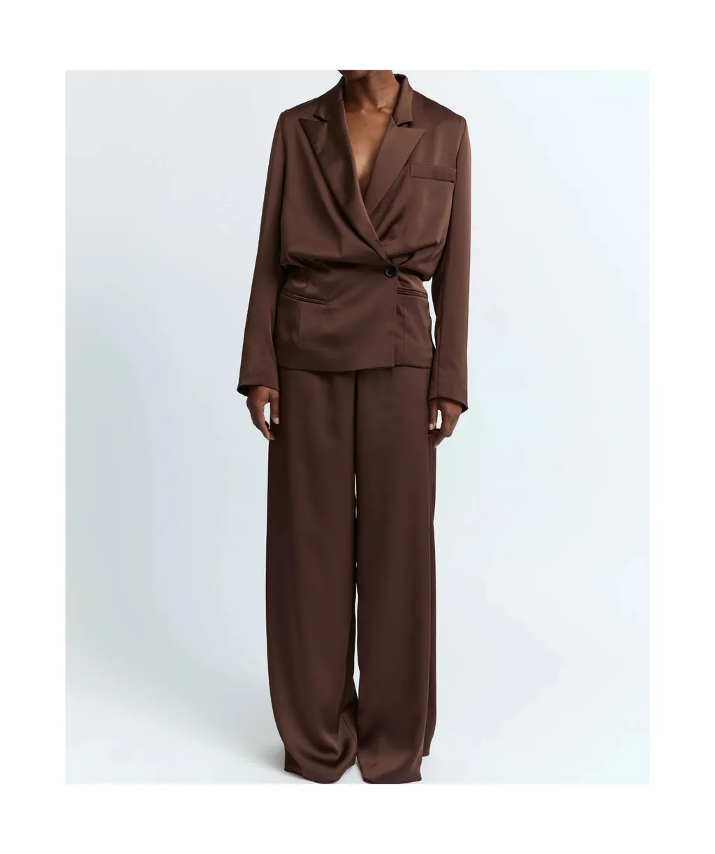 Ardo Wrap-Effect Satin Blazer
