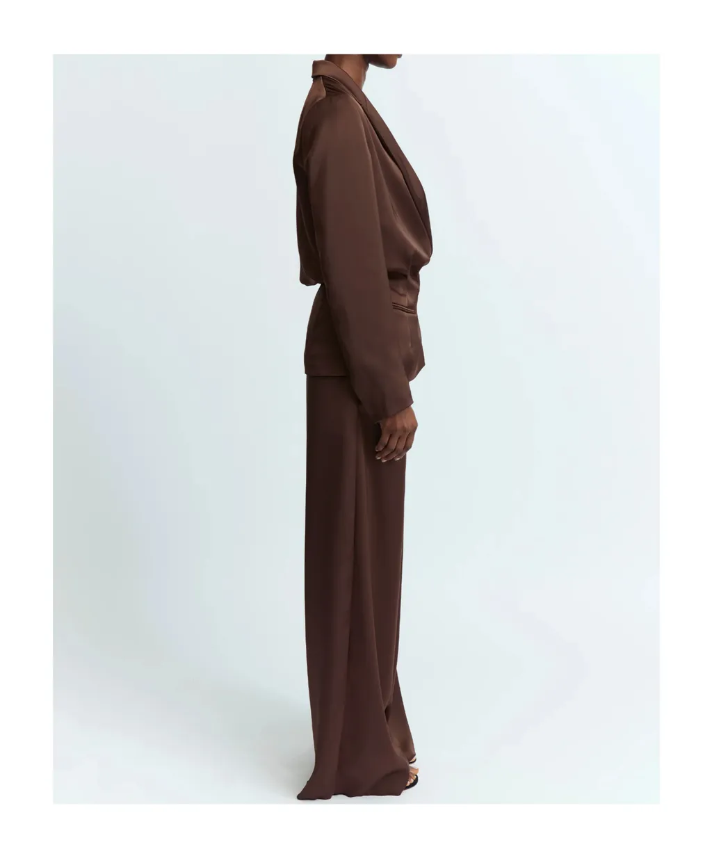 Ardo Wrap-Effect Satin Blazer