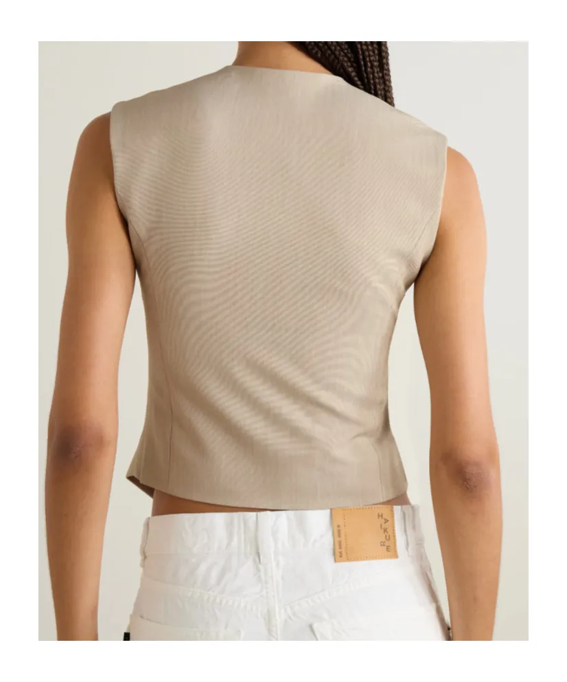 Maesa Asymmetric Canvas Vest