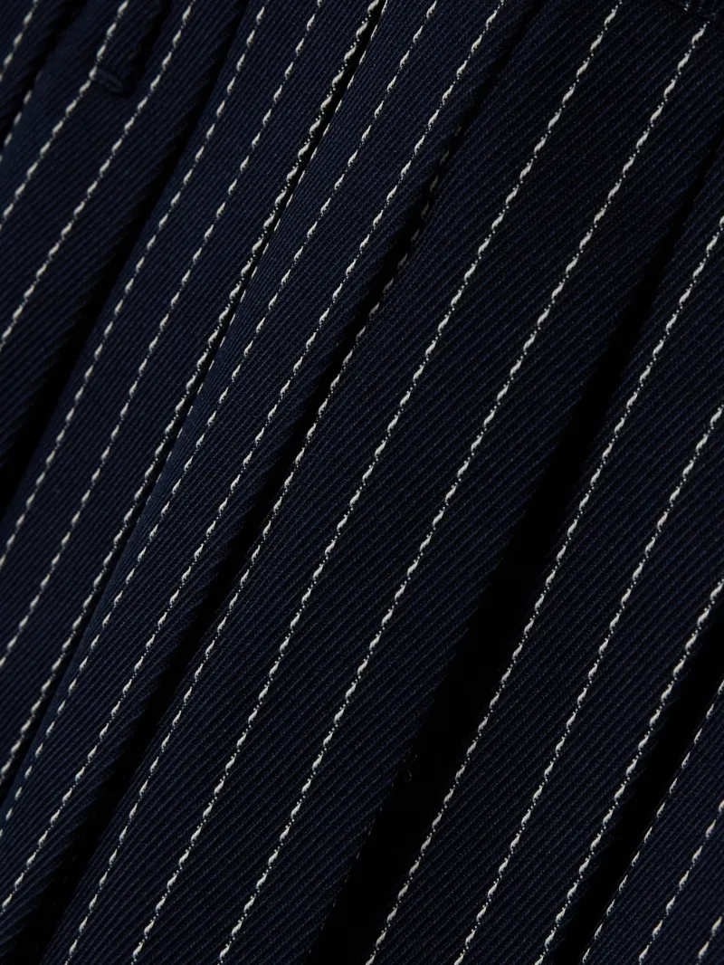 Blake Pleated Pinstriped Twill Mini Skirt