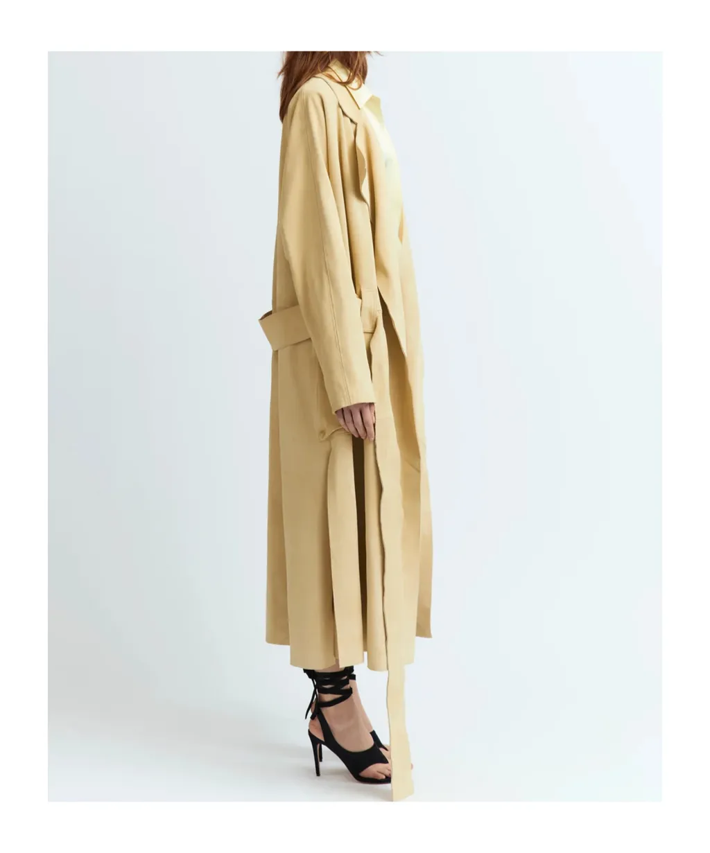 Cinzia Belted Suede Trench Coat
