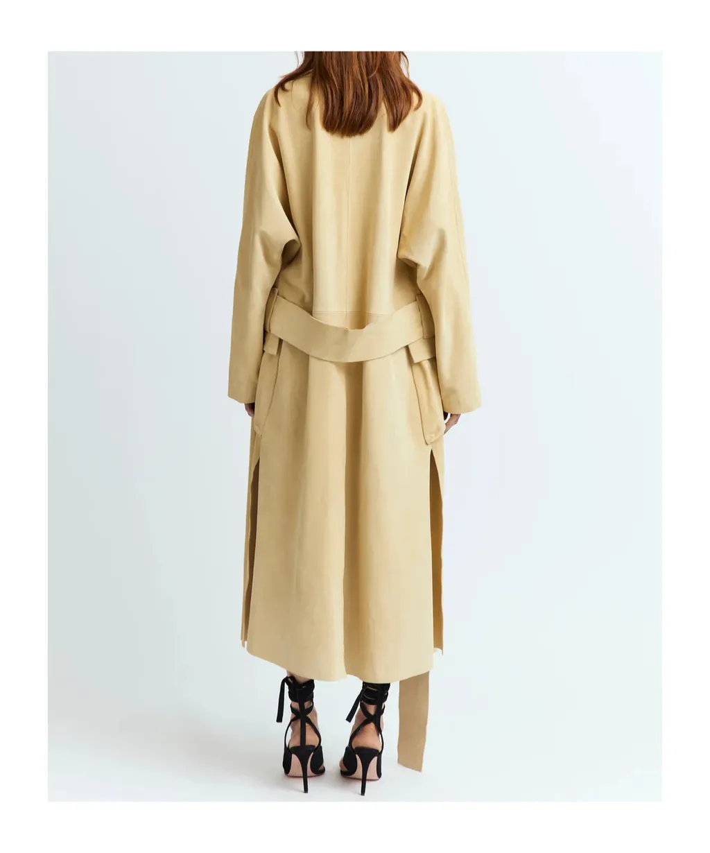 Cinzia Belted Suede Trench Coat
