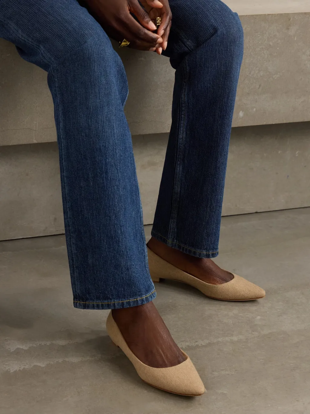 Lanza Bb Wool Point-Toe Flats