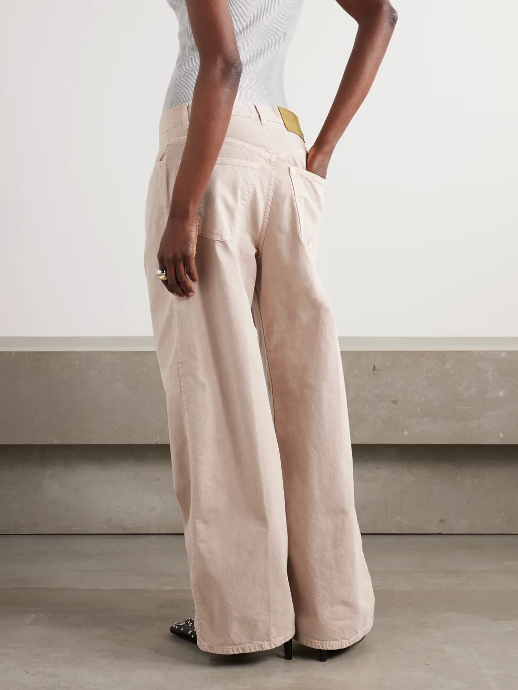Candy Pleated Mid-Rise Wide-Leg Jeans