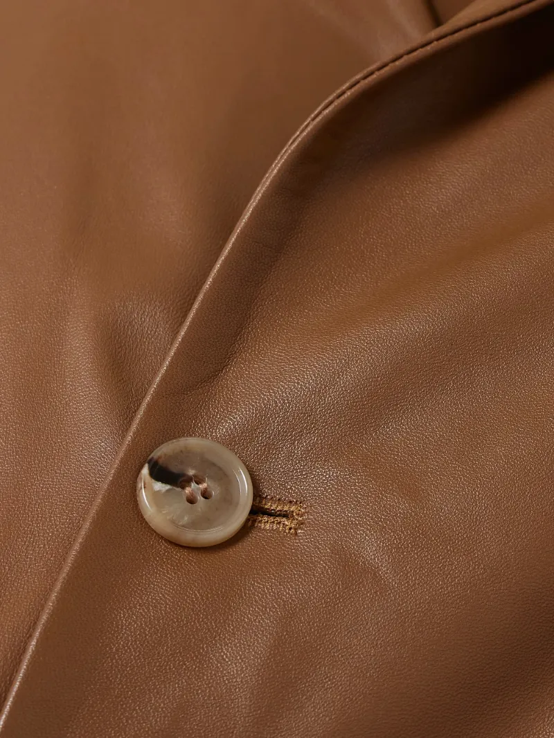 Net Sustain Davao Double-Breasted Leather Blazer