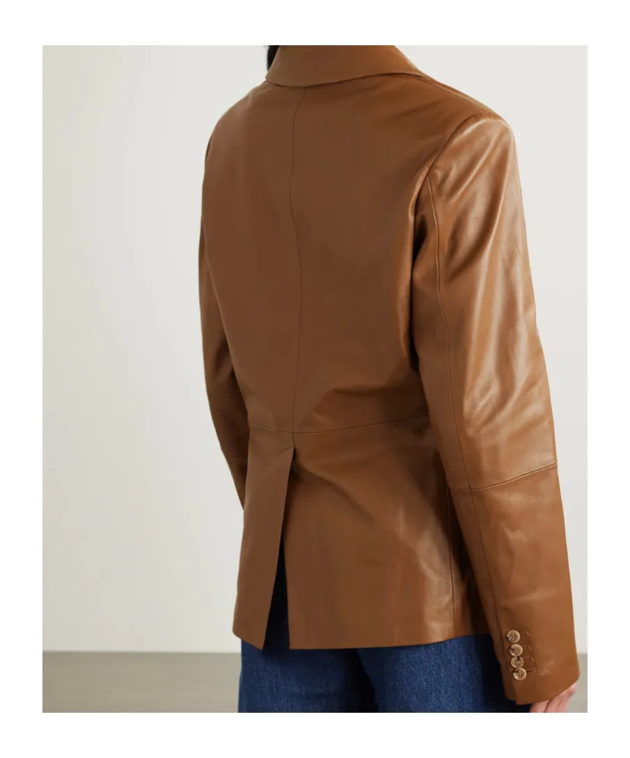 Net Sustain Davao Double-Breasted Leather Blazer