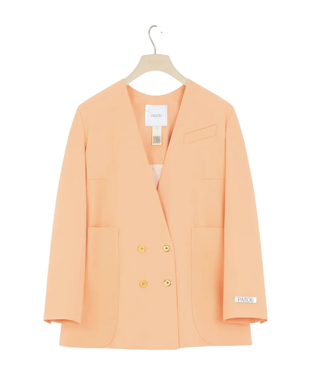 Double-Breasted Wool-Blend Twill Blazer